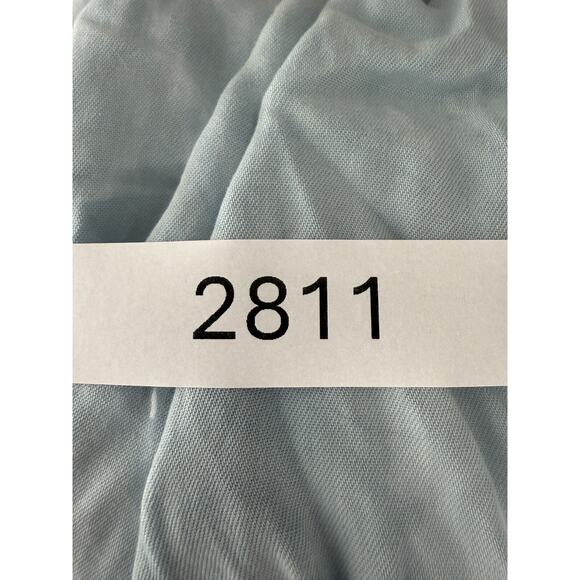 Beach Lunch Lounge Sz XS Floral Embroidered Boho Ruffle Neckline Mini Dress Blue - Picture 8 of 8